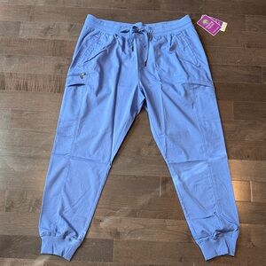 Healing Hands Women's Blue Ankle Jogger Scrub Pants